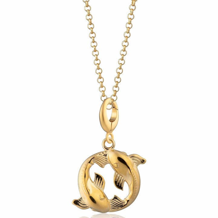 Gold Plated Koi Fish Pisces Zodiac Necklace CNGCKC-1