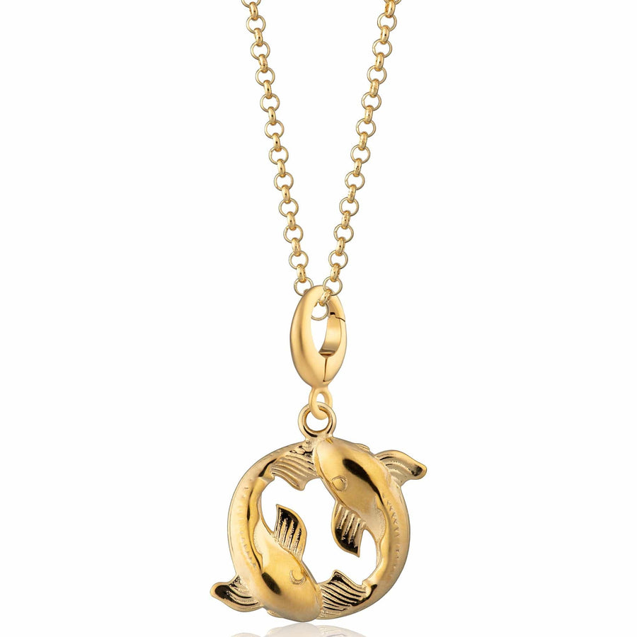 Gold Plated Koi Fish Pisces Zodiac Necklace CNGCKC-1