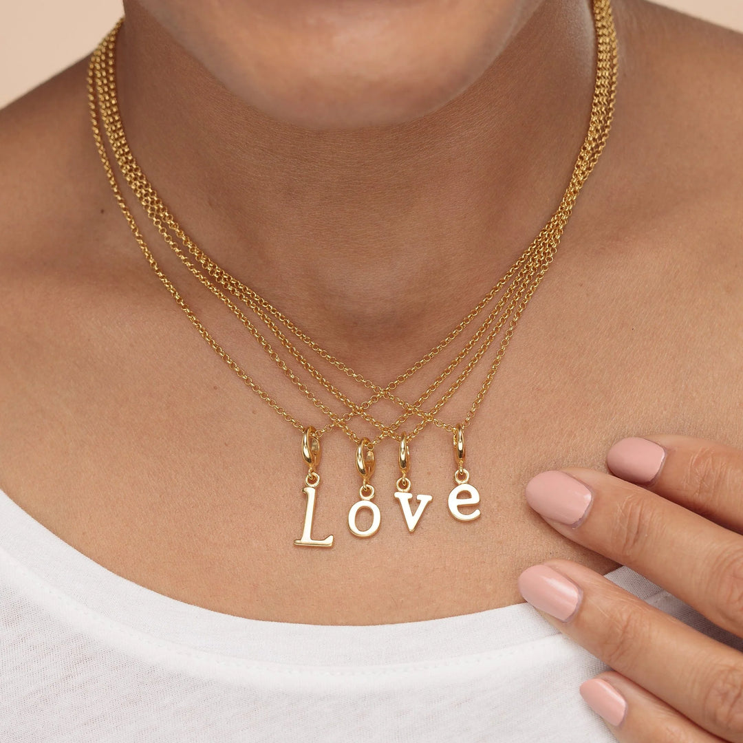 Gold Plated Letter Charms CLGA
