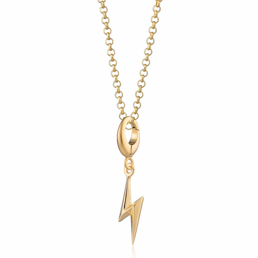 Gold Plated Lightning Bolt Necklace CNGBOLT-1