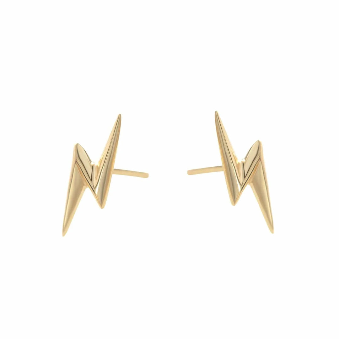 Gold Plated Lightning Bolt Stud Earrings SEGBOLT