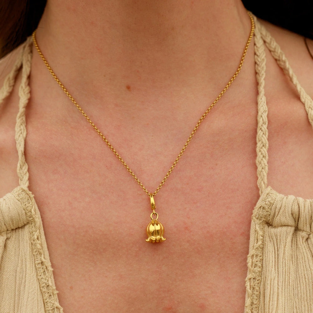 Gold Plated Lily Of The Valley Flower Necklace CNGLIVA-1