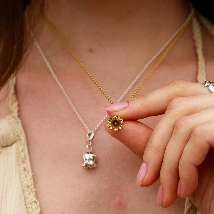 Gold Plated Lily Of The Valley Flower Necklace CNGLIVA-1