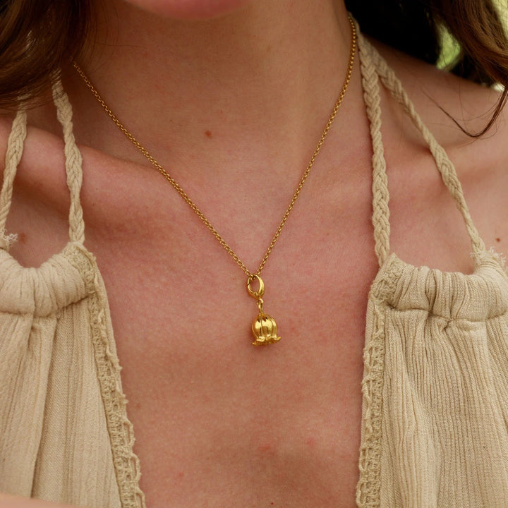 Gold Plated Lily Of The Valley Flower Necklace CNGLIVA-1