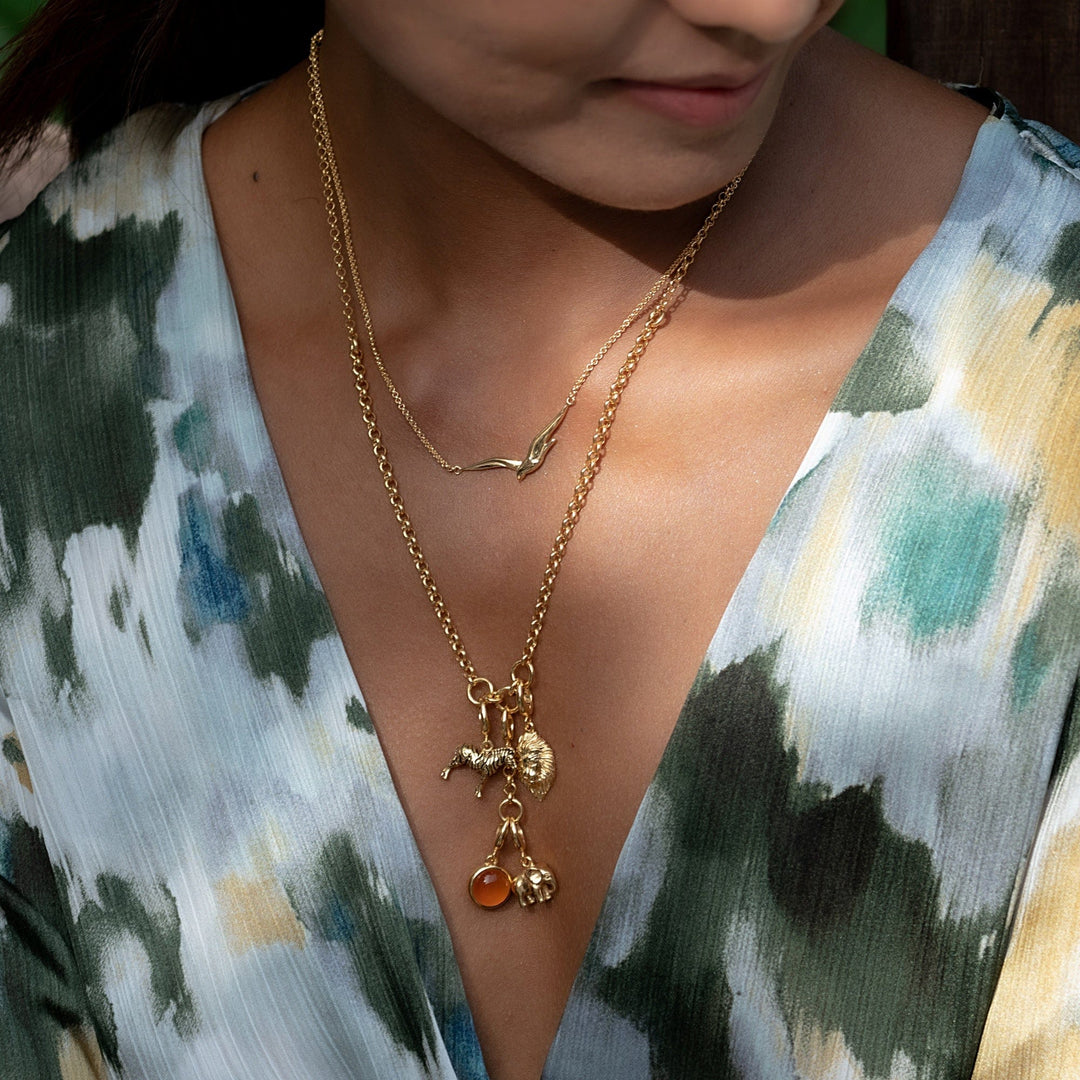 Gold Plated Lion Head Leo Zodiac Charm CGLNH