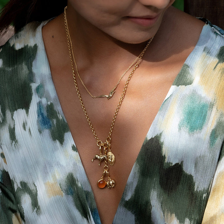Gold Plated Lion Head Leo Zodiac Charm CGLNH