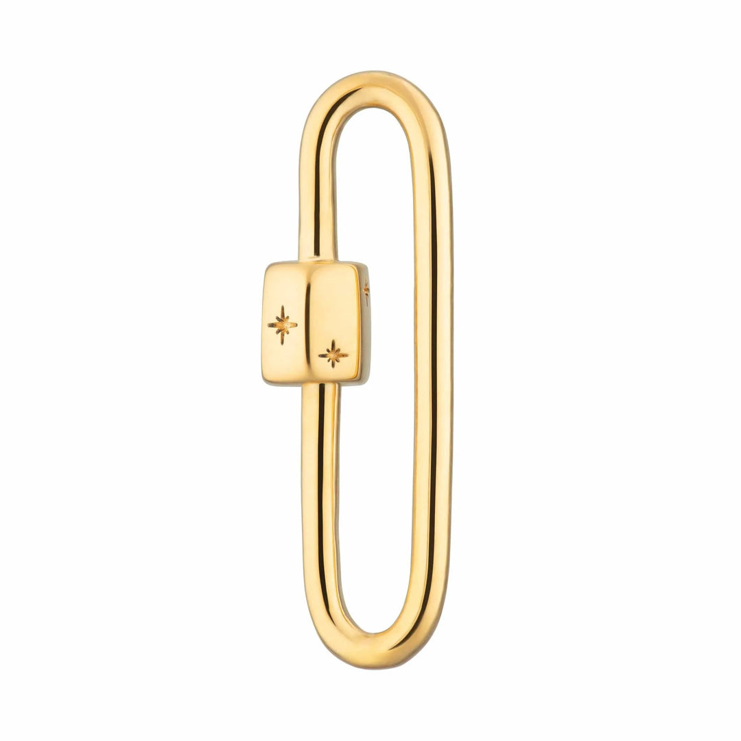 Gold Plated Long Link Carabiner Charm Lock CGLLCAR