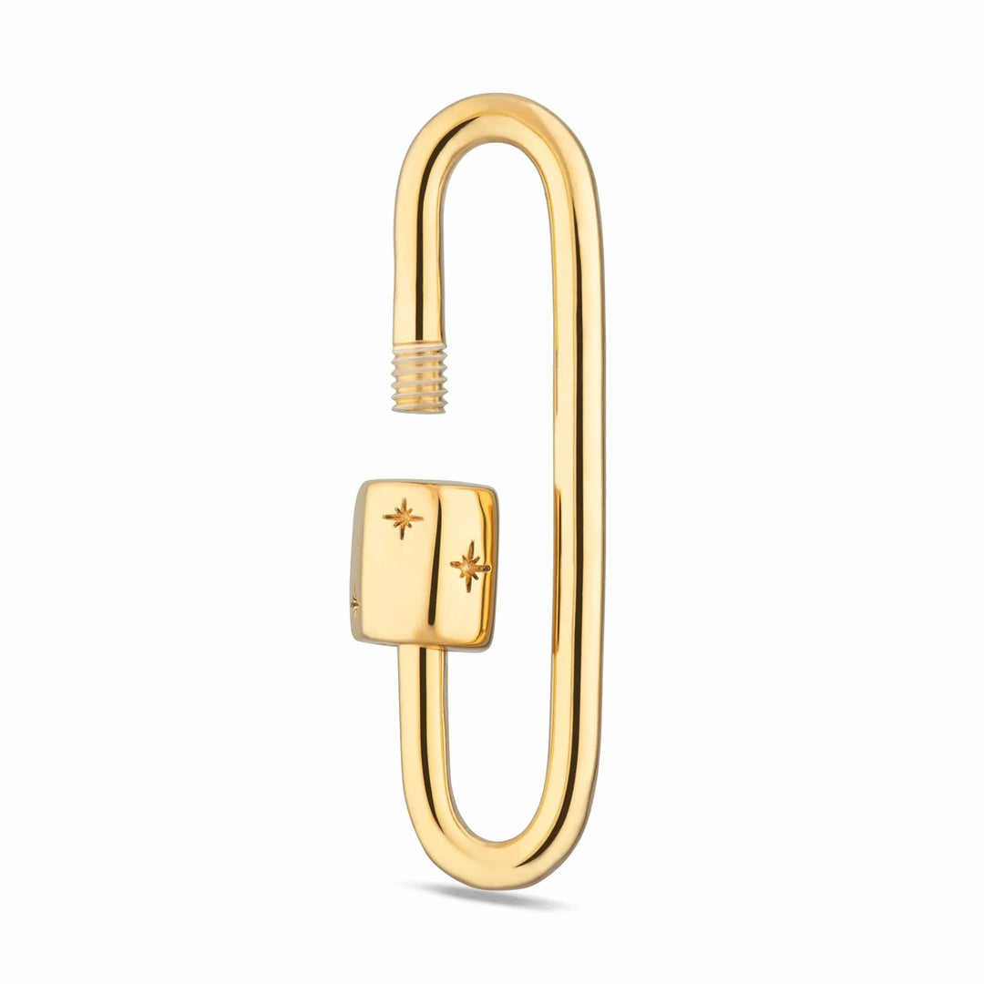 Gold Plated Long Link Carabiner Charm Lock CGLLCAR