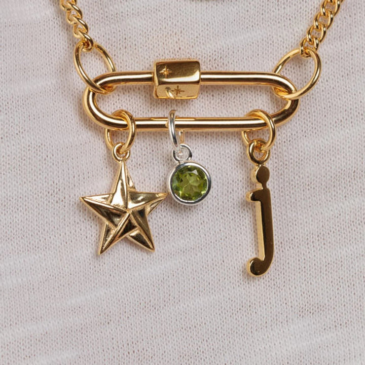 Gold Plated Long Link Carabiner Charm Lock CGLLCAR