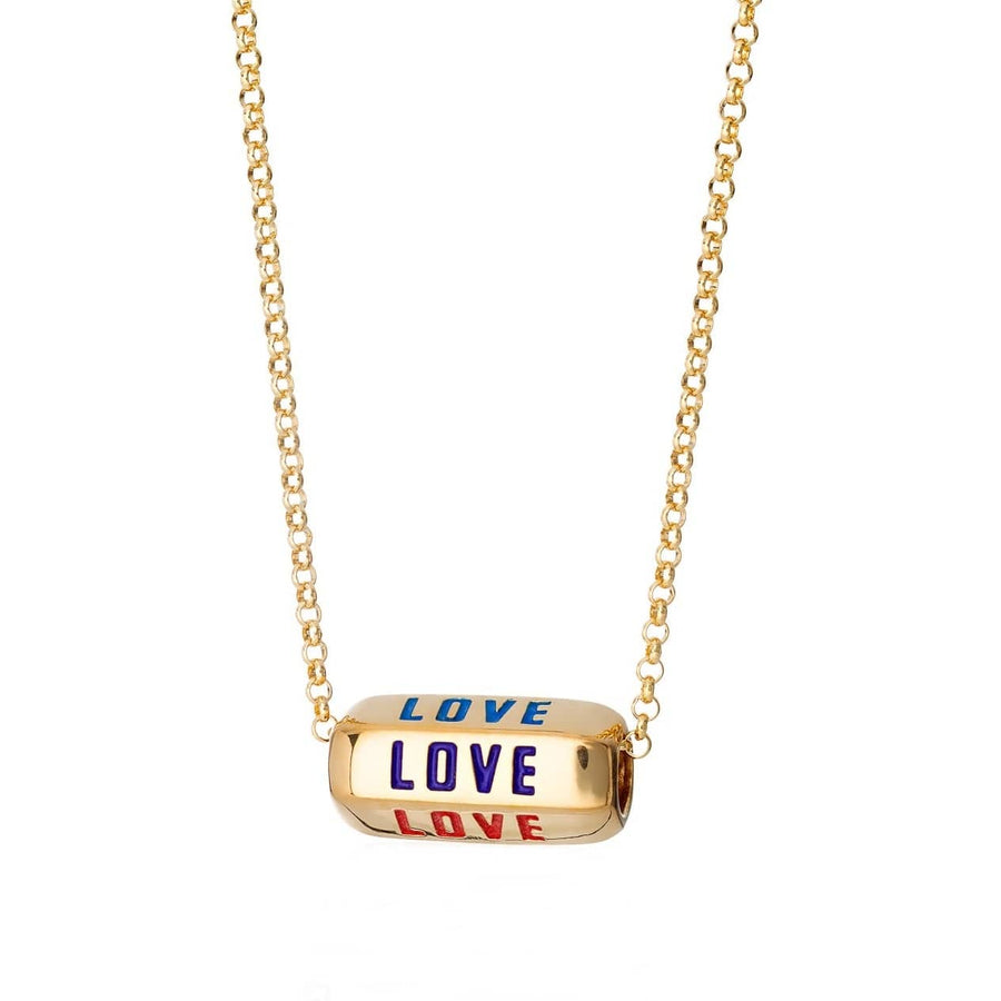 Gold Plated Love is All Around Rainbow Necklace CNGLORAIN-1