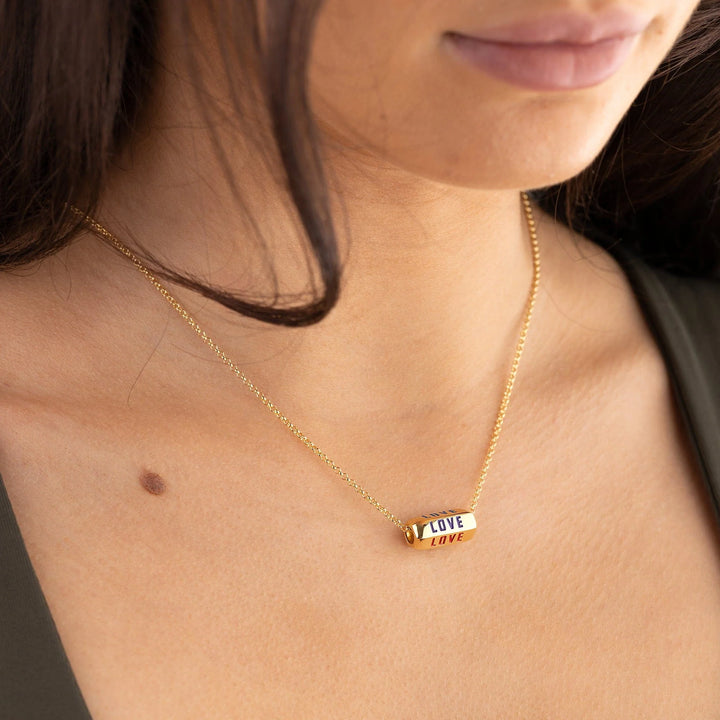 Gold Plated Love is All Around Rainbow Necklace CNGLORAIN-1
