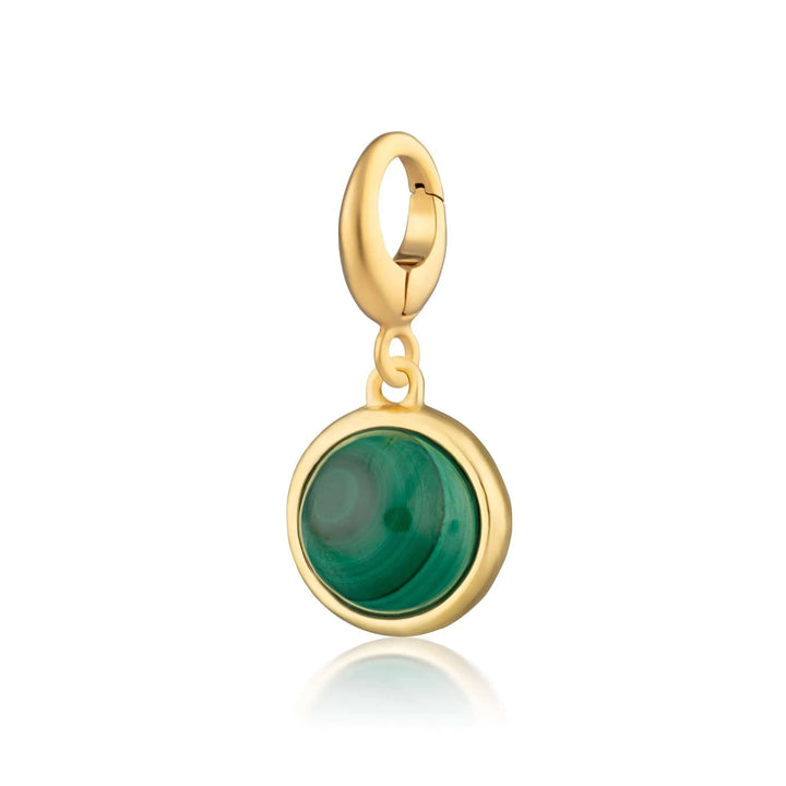 Gold Plated Malachite Healing Healing Stone Charm CGHSMA