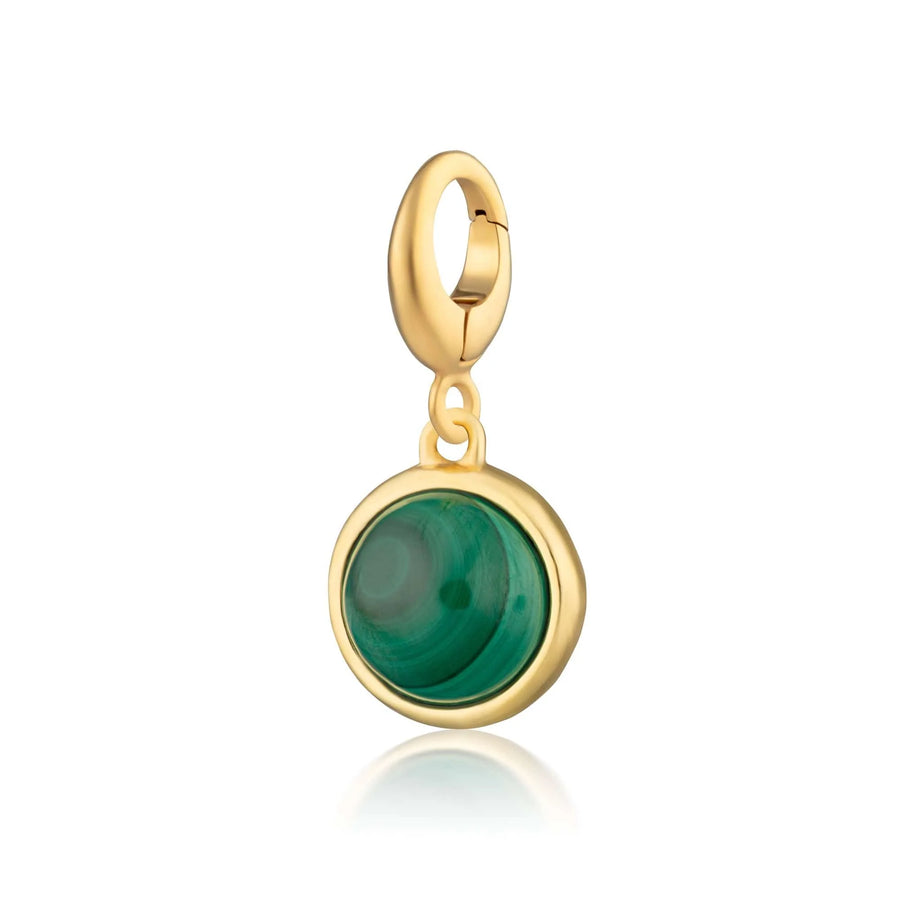 Gold Plated Malachite Healing Healing Stone Charm CGHSMA