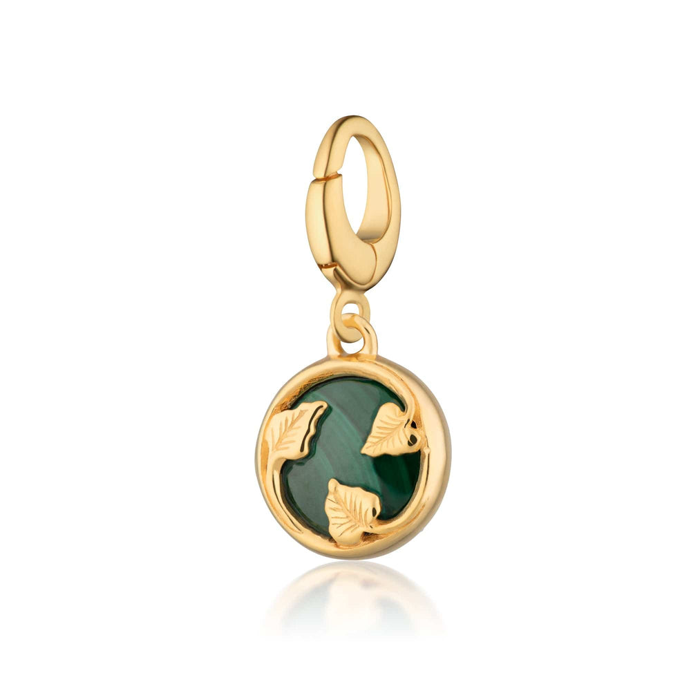 Gold Plated Malachite Healing Healing Stone Charm CGHSMA