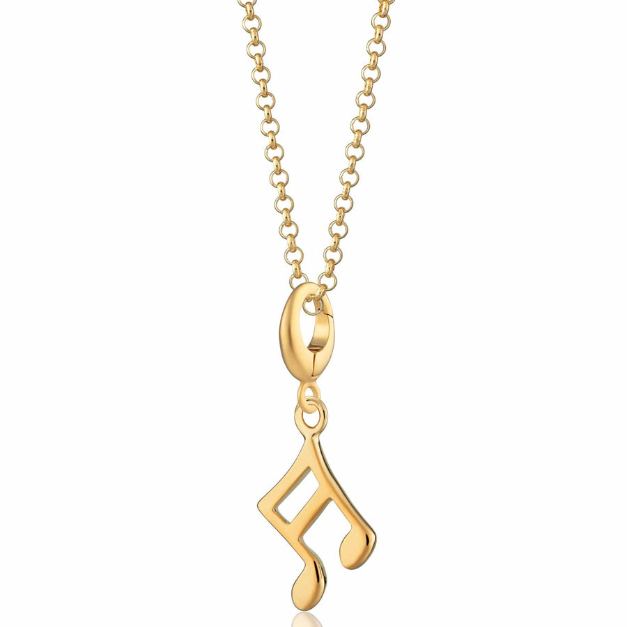 Gold Plated Music Note Necklace CNGMN-1