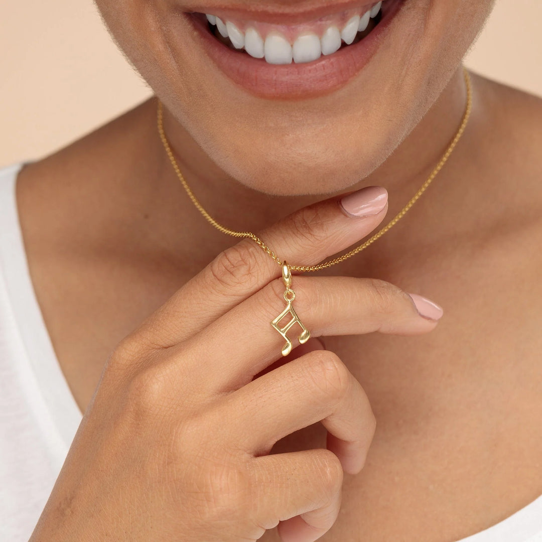 Gold Plated Music Note Necklace CNGMN-1