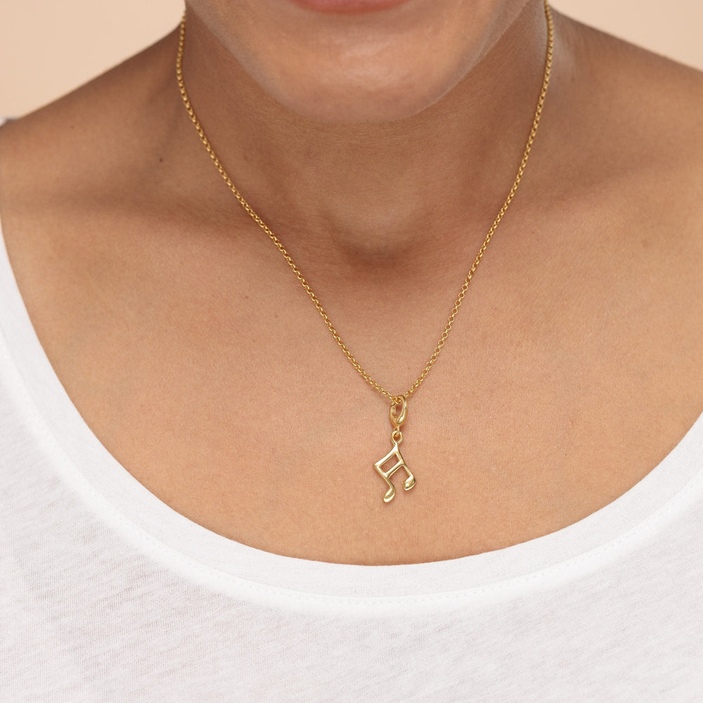 Gold Plated Music Note Necklace CNGMN-1