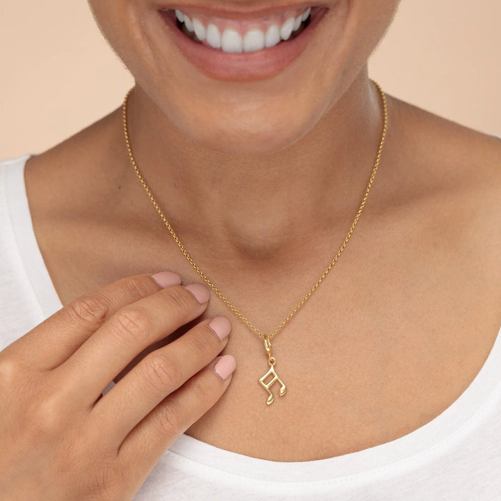 Gold Plated Music Note Necklace CNGMN-1