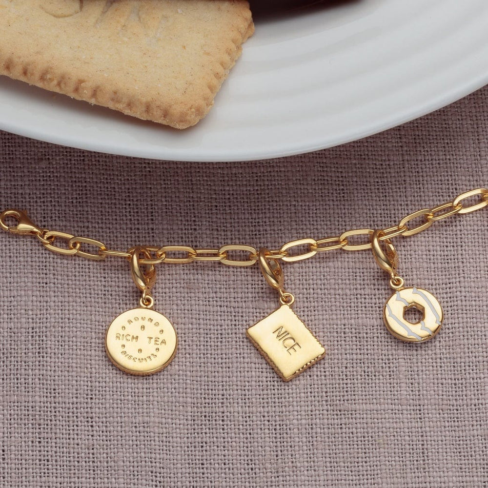 Gold Plated Nice Biscuit Charm CGBN