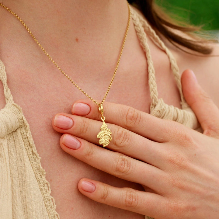 Gold Plated Oak Leaf Necklace CNGOL-1