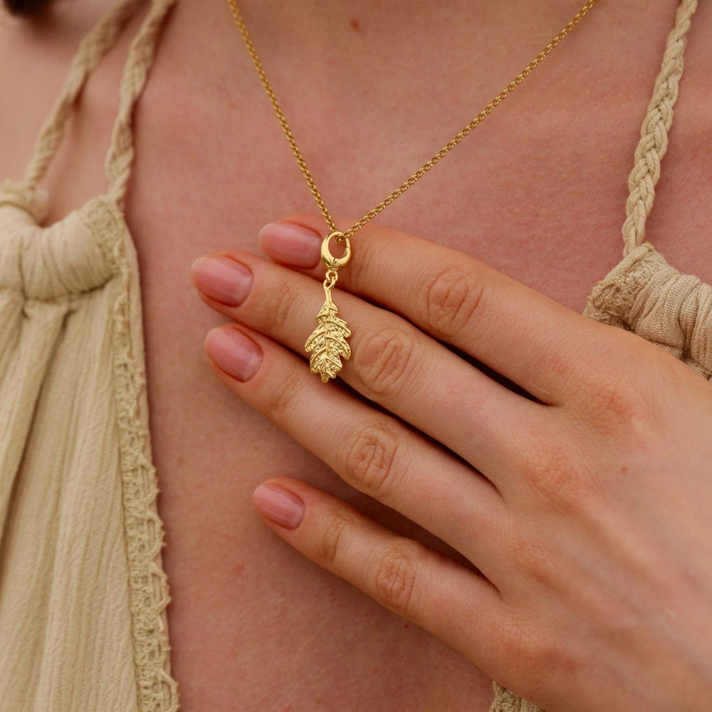 Gold Plated Oak Leaf Necklace CNGOL-1