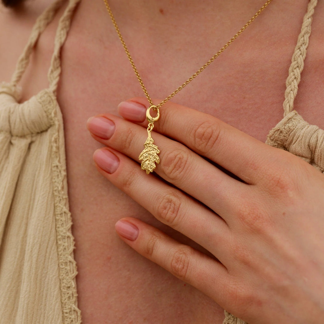 Gold Plated Oak Leaf Necklace CNGOL-1