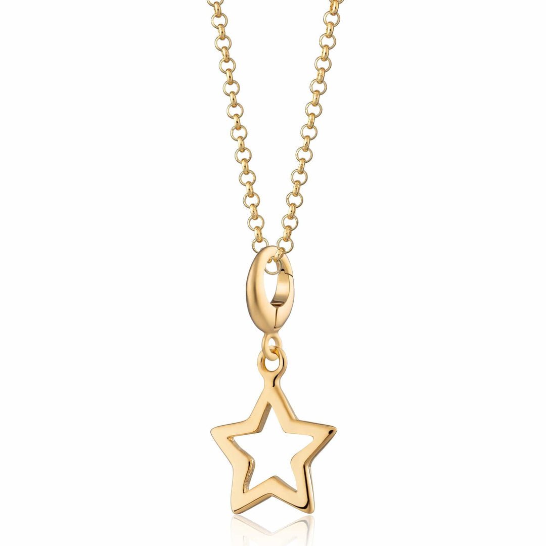 Gold Plated Open Star Necklace CNGSO-1