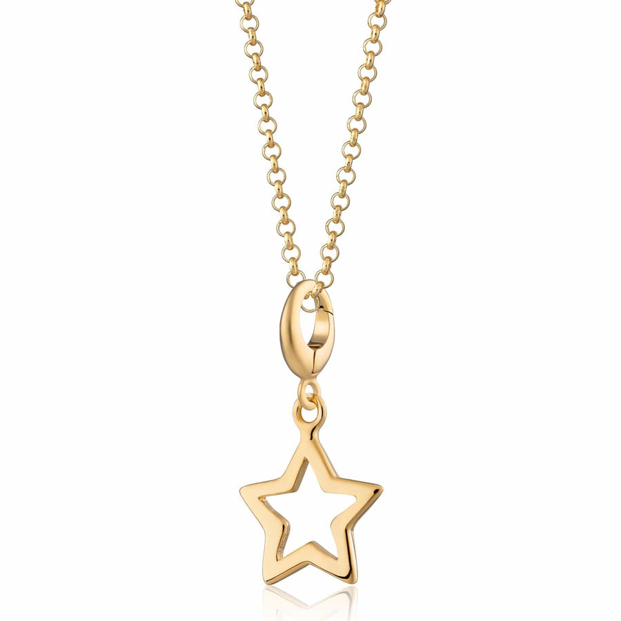 Gold Plated Open Star Necklace CNGSO-1