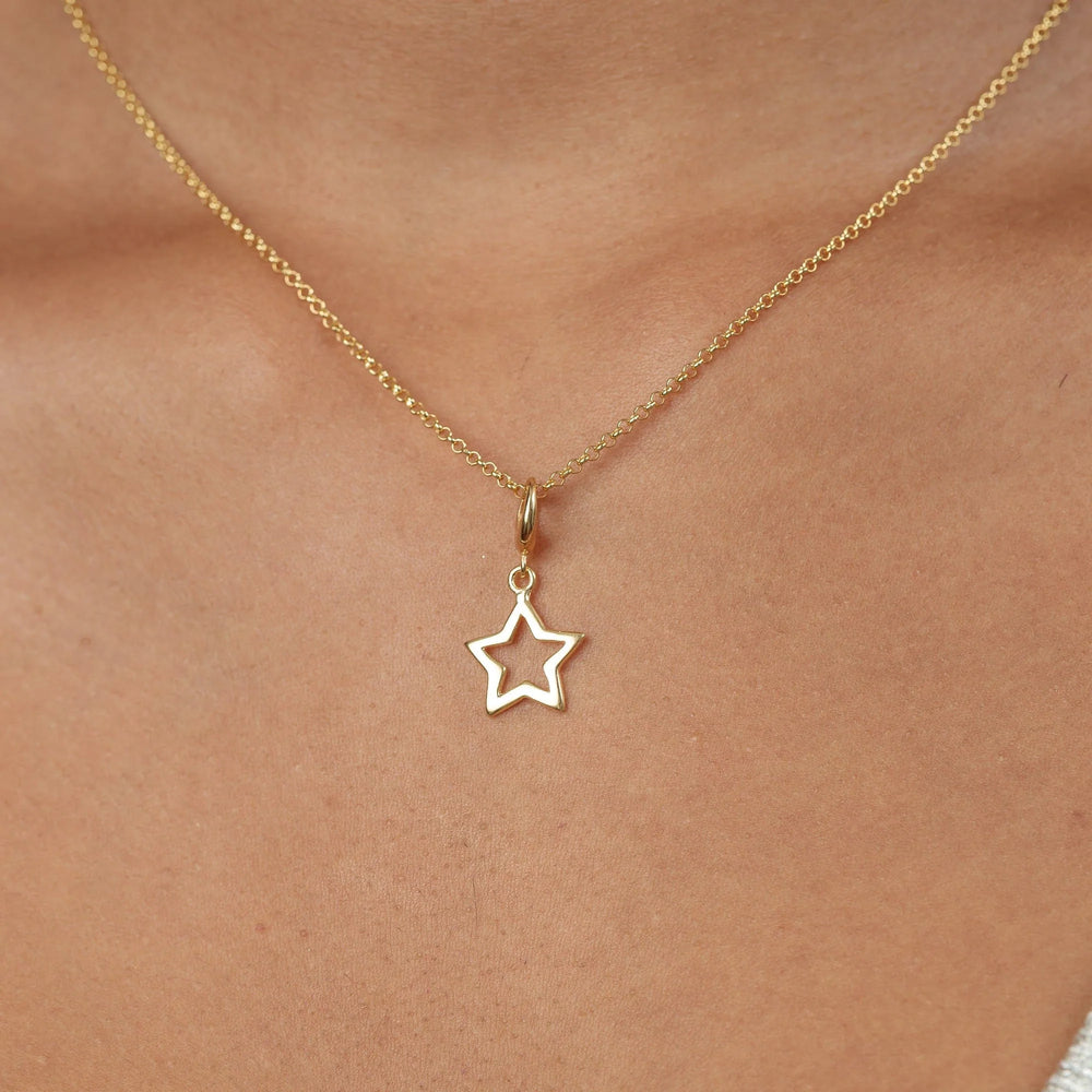 Gold Plated Open Star Necklace CNGSO-1