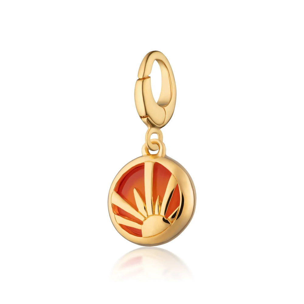 Gold Plated Orange Agate Healing Harmony Stone Charm CGHSOA