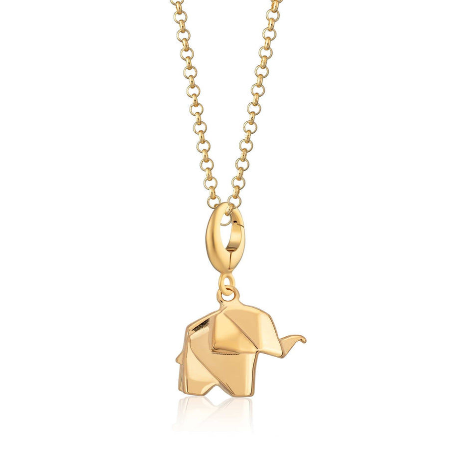 Gold Plated Origami Elephant Necklace CNGOEL-1