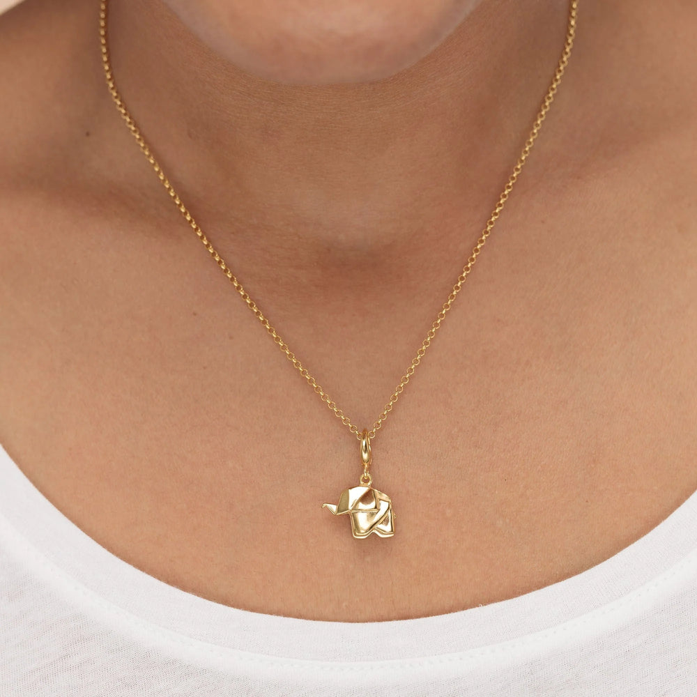 Gold Plated Origami Elephant Necklace CNGOEL-1