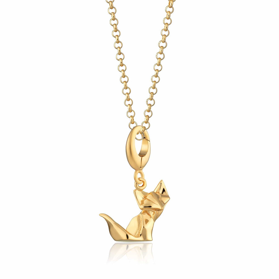 Gold Plated Origami Fox Necklace CNGOF-1