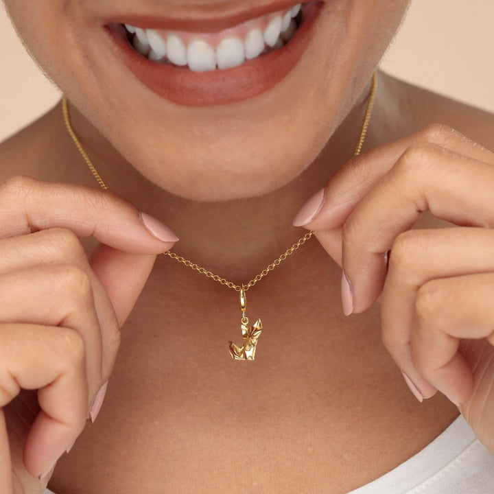 Gold Plated Origami Fox Necklace CNGOF-1