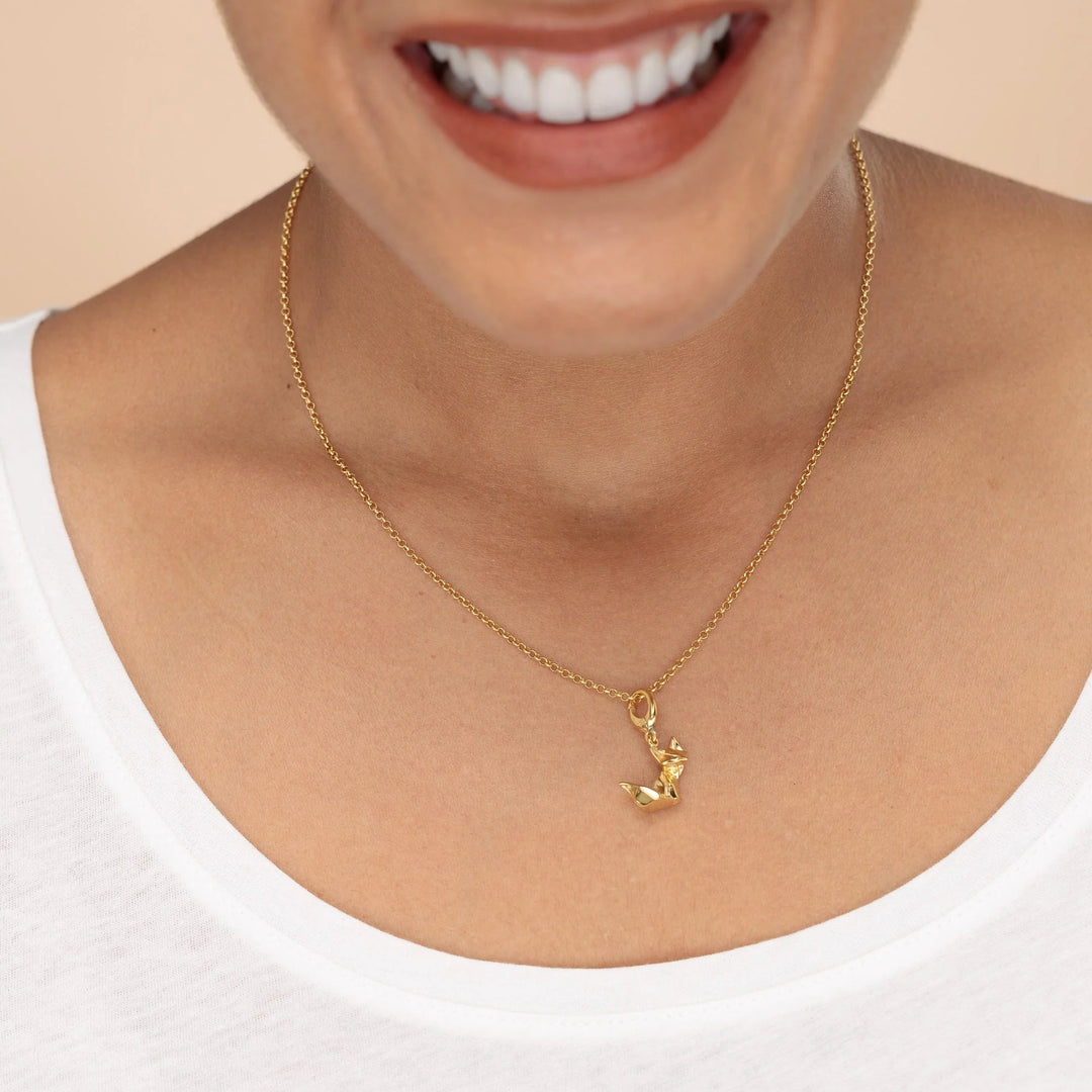 Gold Plated Origami Fox Necklace CNGOF-1