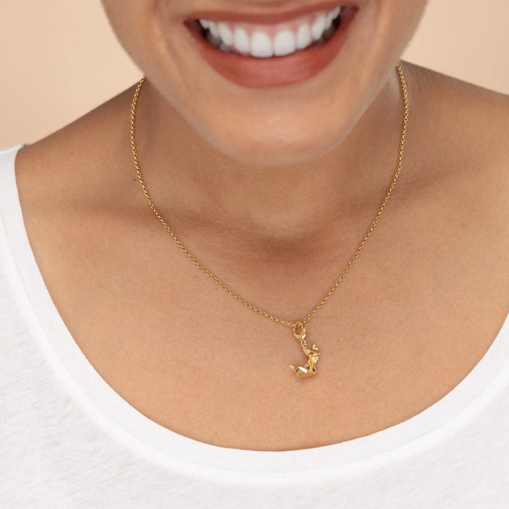 Gold Plated Origami Fox Necklace CNGOF-1