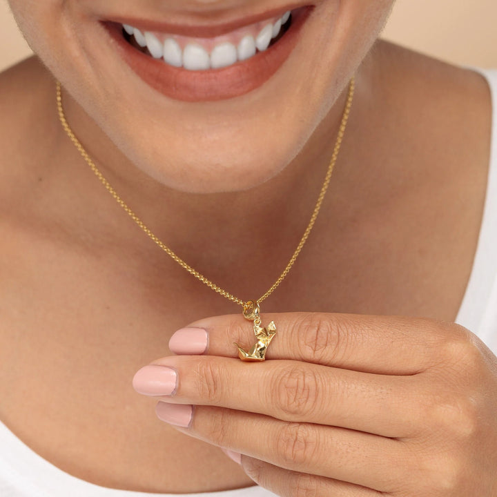 Gold Plated Origami Fox Necklace CNGOF-1