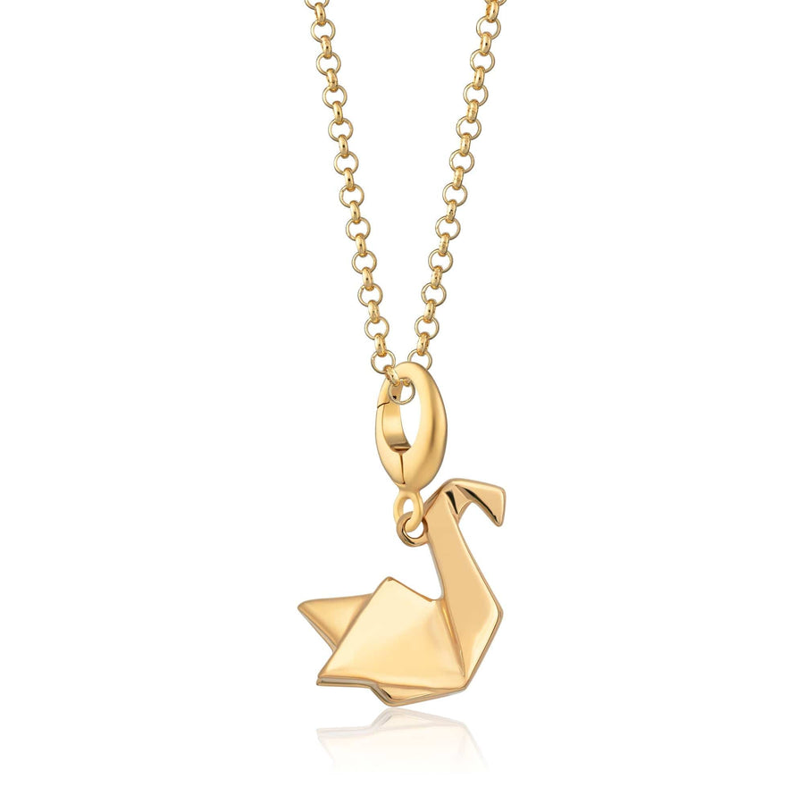 Gold Plated Origami Swan Necklace CNGOSW-1