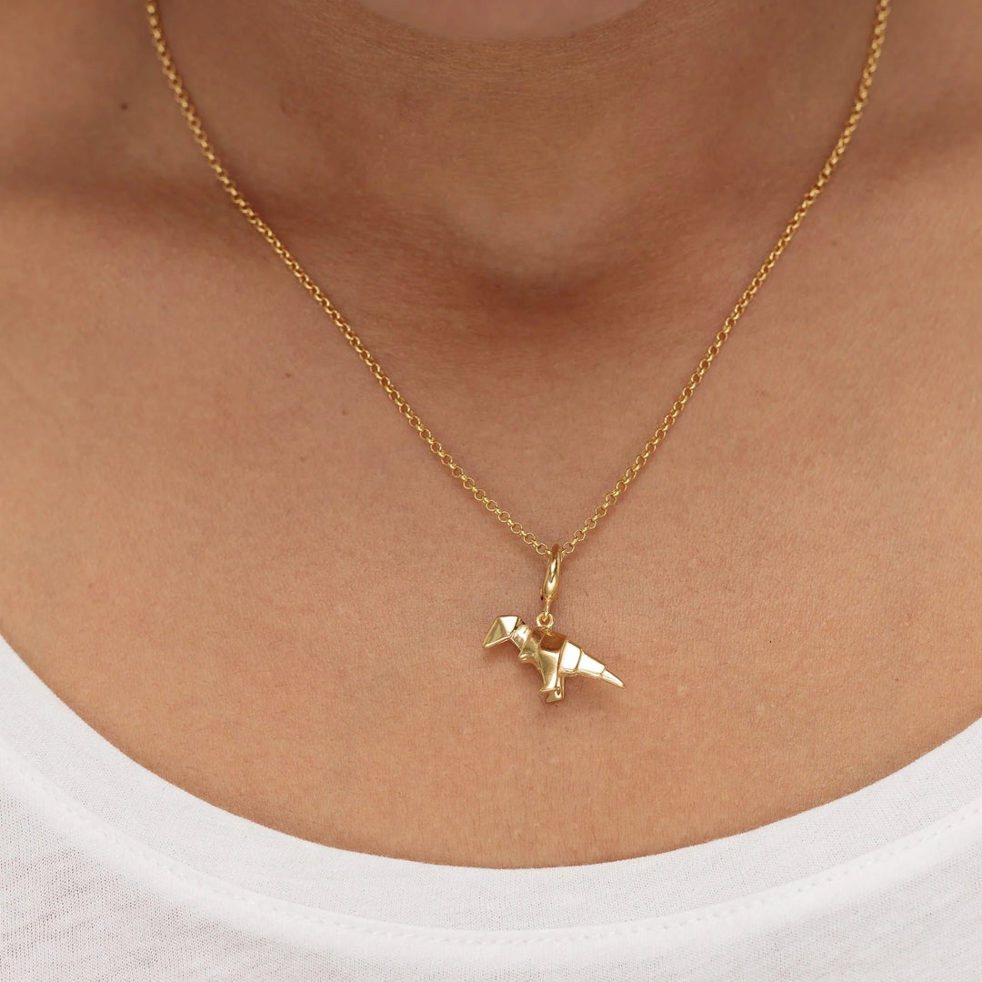 Gold Plated Origami T-Rex Necklace CNGOTREX-1