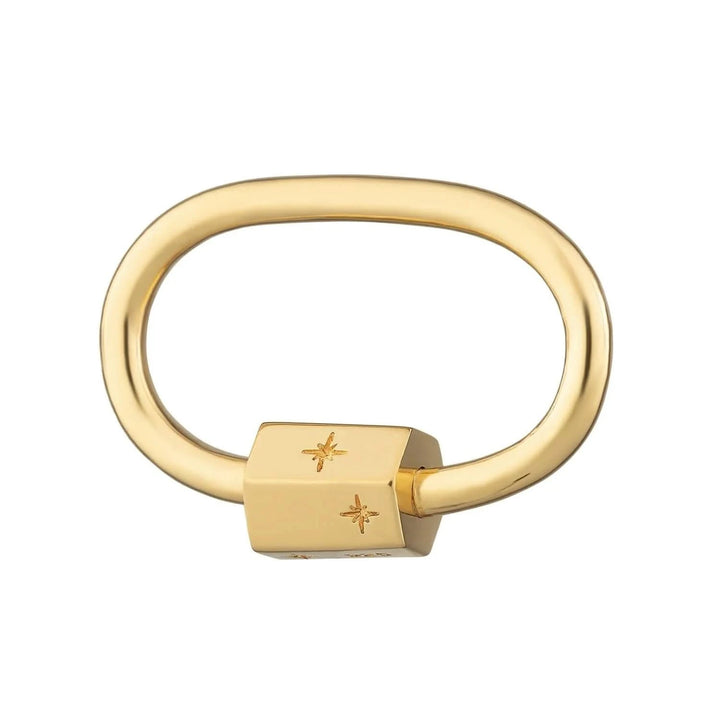 Gold Plated Oval Carabiner Charm Lock CGOCAR