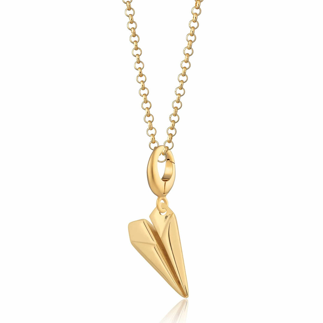 Gold Plated Paper Plane Necklace CNGPP-1