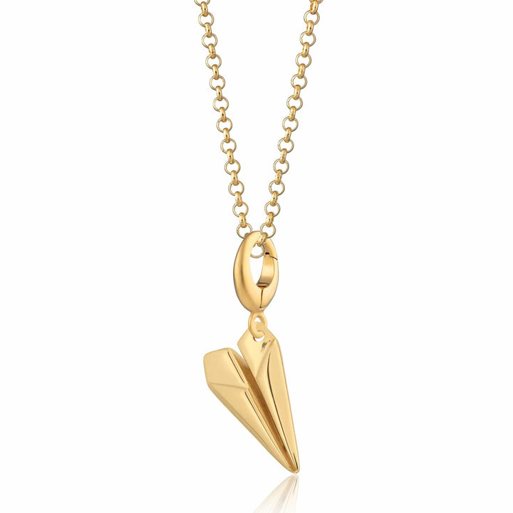 Gold Plated Paper Plane Necklace CNGPP-1