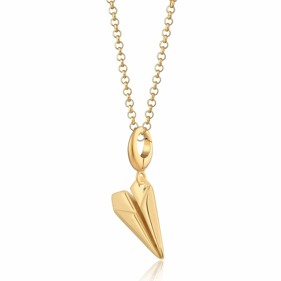 Gold Plated Paper Plane Necklace CNGPP-1