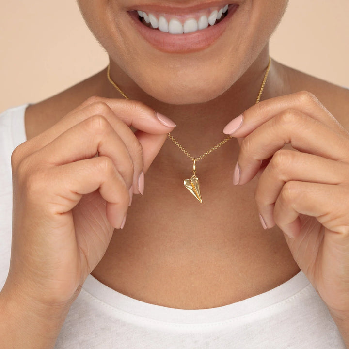 Gold Plated Paper Plane Necklace CNGPP-1