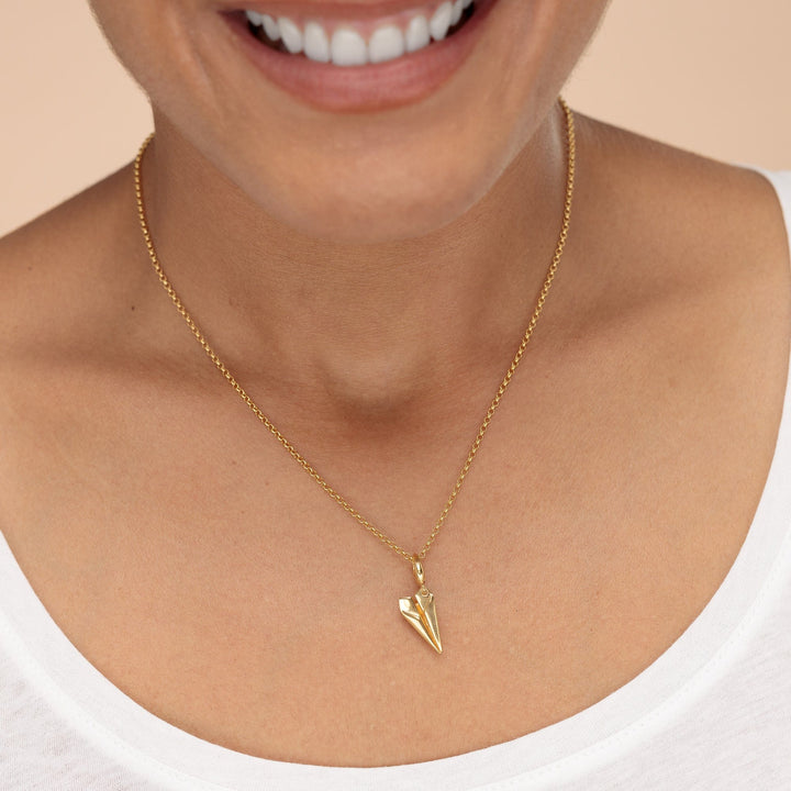 Gold Plated Paper Plane Necklace CNGPP-1