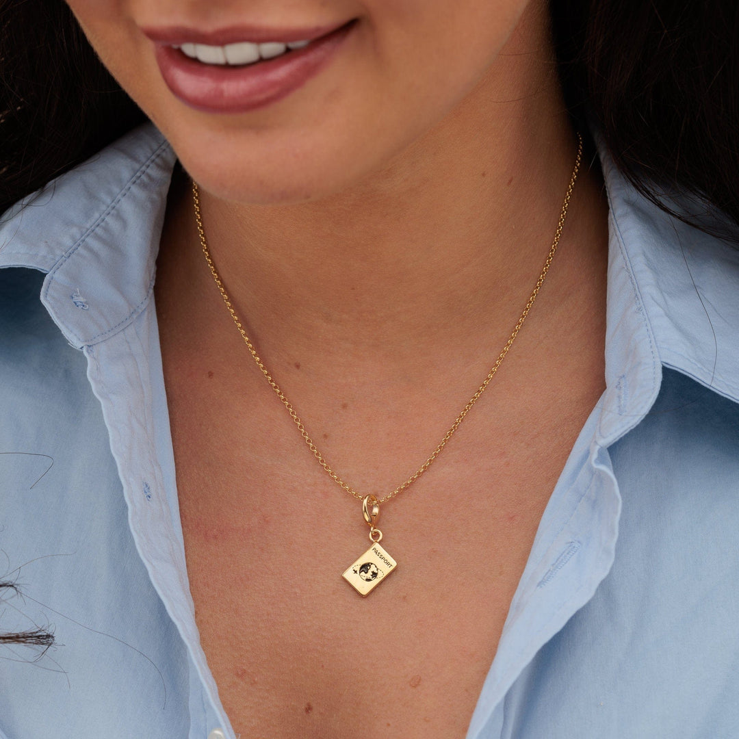 Gold Plated Passport Necklace CNGPSP-1
