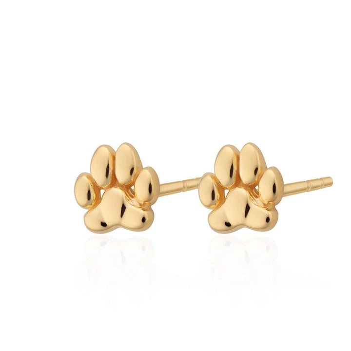 Gold Plated Paw Stud Earrings SEGPAW