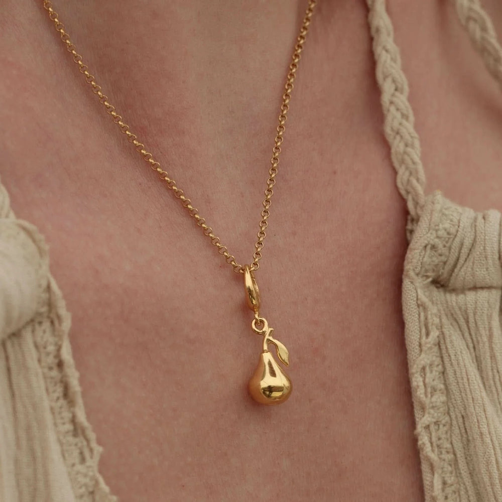 Gold Plated Pear Charm CGPR