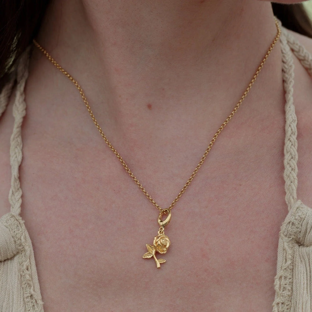 Gold Plated Rose Flower Necklace CNGROSE-1