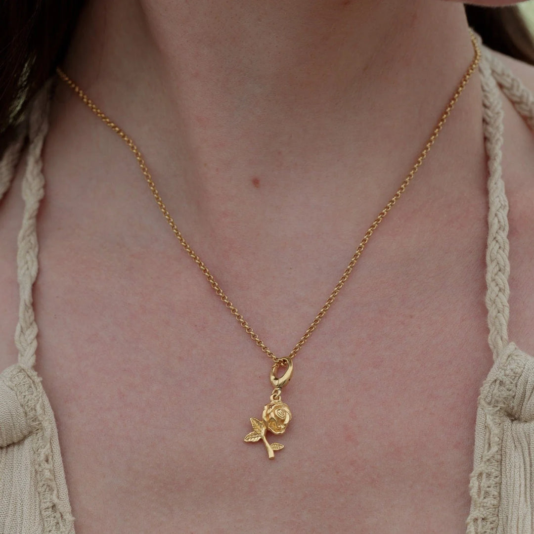 Gold Plated Rose Flower Necklace CNGROSE-1
